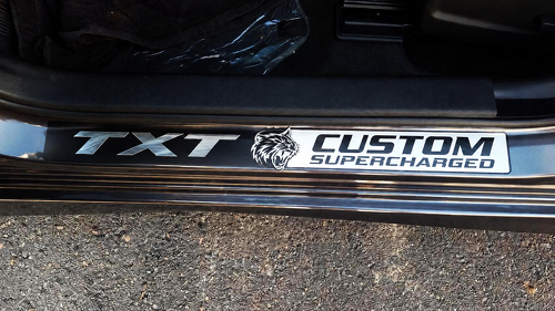SRT Hellcat Style Chrome Custom TXT Cat Sill Set Door Vinyl Decal Sticker for Dodge Challenger