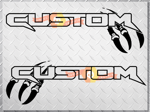 CUSTOM Claw Bedside Pair Vinyl Decal Stickers 2010-2017