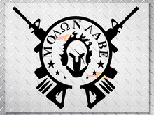 Spartan Helmet or PUNISHER MOLON LABE gun cross hood side vinyl decal sticker wrangler jeep 3
