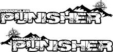 Pair Jeep Wrangler Punisher with Compass Vinyl Hood Decals TJ  JK YJ 3