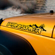 Custom Punisher Style Hood Side Vinyl Decals Kit for Jeep Wrangler_3