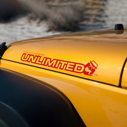 Pair Jeep Wrangler Unlimited Off Road Vinyl Hood Stickers Decals Rubicon
