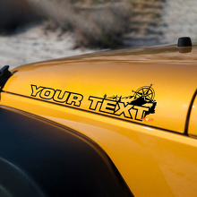 Pair Jeep Wrangler Rubicon Vinyl Hood Stickers Decals Unlimited or CUSTUM TEXT
 3