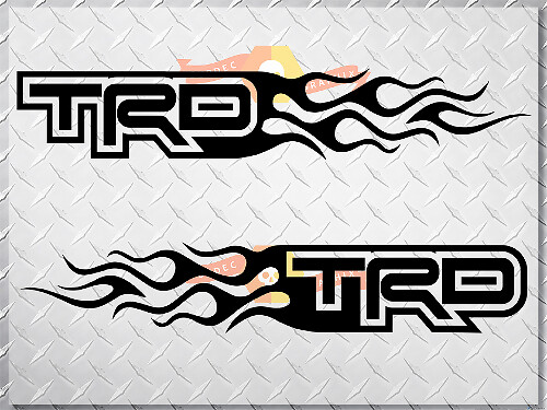Toyota TRD Flame Style Logo Right & Left car decal stickers 2