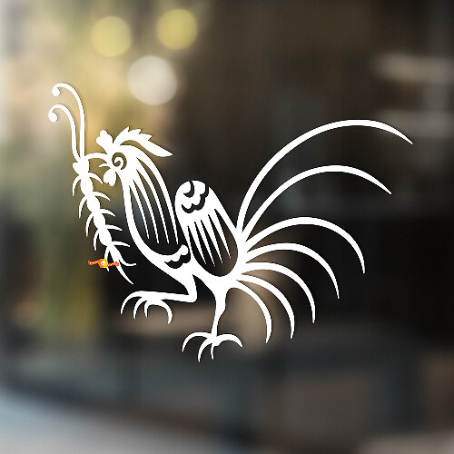Rooster and Caterpillar Universal Vinyl Decal Sticker