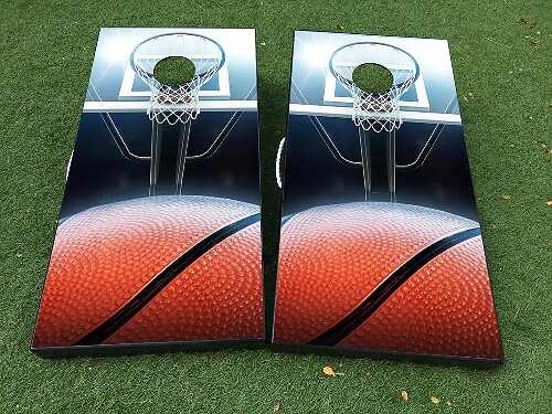 Basketball Hoop Cornhole Board Vinyl Wrap Decal Set