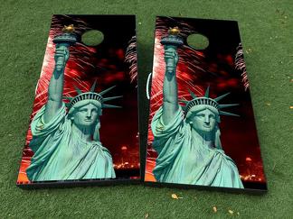 Statue of Liberty Cornhole Board Game Decal VINYL WRAPS with LAMINATED