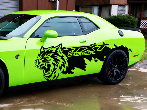 CUSTOM Cat Grunge Splash Side Vinyl Decal Sticker for Dodge Challenger SRT, Hellcat 2008-2014