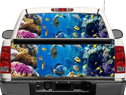 Tropical Fish Rear Window or Tailgate Vinyl Decal for Pick-up Trucks SUVs