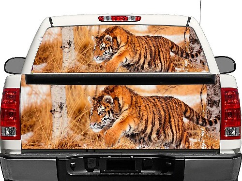 Tiger Wildlife Rear Window or Tailgate Vinyl Decal for Pick-Up Trucks SUVs