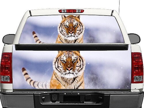 Snow Tiger Rear Window or Tailgate Vinyl Decal for Pick-up Trucks SUVs