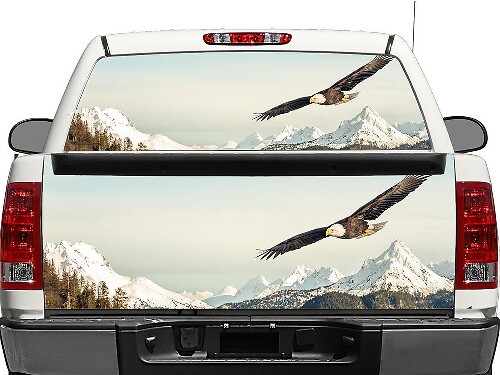 Bald Eagle Mountain Rear Window or Tailgate Vinyl Decal for Truck SUV Car