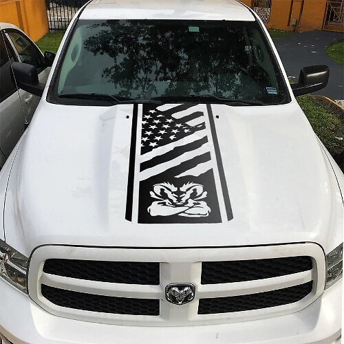 US Flag Hood Vinyl Decal for Dodge Ram 1500 2500 3500 Rebel