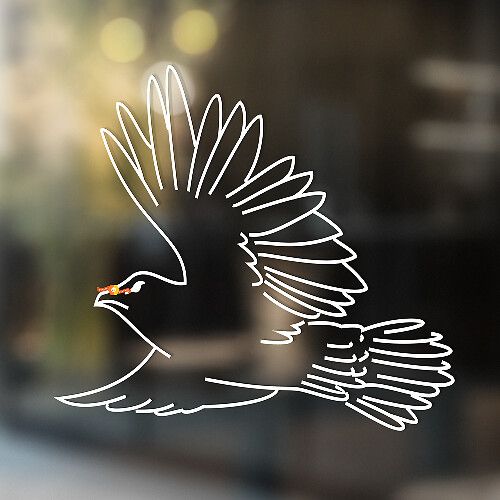 Flying Bird Contour Style Universal Vinyl Decal Sticker