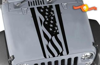 Jeep Wrangler TJ LJ JK American Flag Stripes Vinyl Hood Decal Sticker Car/Truck