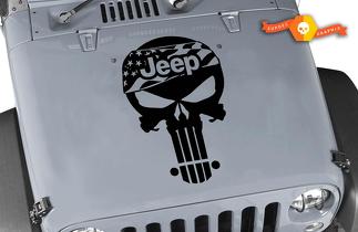 Jeep Wrangler TJ LJ JK Punisher Skull Flag Kit Set Hood Vinyl Decal Car/Truck