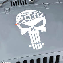 Punisher Skull USA Flag Custom Hood Vinyl Decal for Jeep Wrangler_2