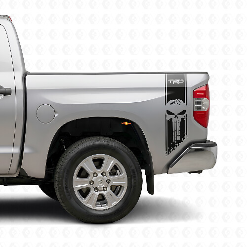 TRD Punisher Skull Rear Side Vinyl Decal Set for Toyota Tacoma Tundra
