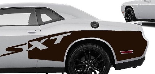 SXT Rear Side Stripe Vinyl Decal Kit for Dodge Challenger