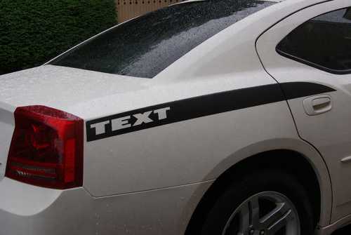 Custom Text Rear Fender Stripes Vinyl Stickers Decals fits Dodge Charger 5747