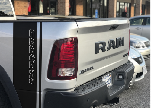 custom Outline Bed Stripe Pair Bedside Vinyl Decal Sticker for Dodge Ram 1500