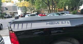 2 Truck vinyl decal stripes Dodge Ram 1500 5.7 L rear back graphics Hemi Mopar 2023