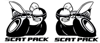 2 X Dodge Challenger Scat Pack 392 HEMI Shaker Hood Stickers Decals Emblem Scatpack