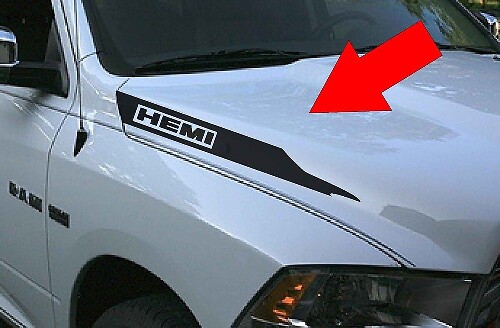 Hemi Bonnet Vinyl Stripes Decals Stickers fits Dodge Ram 1500 2500 Rebel