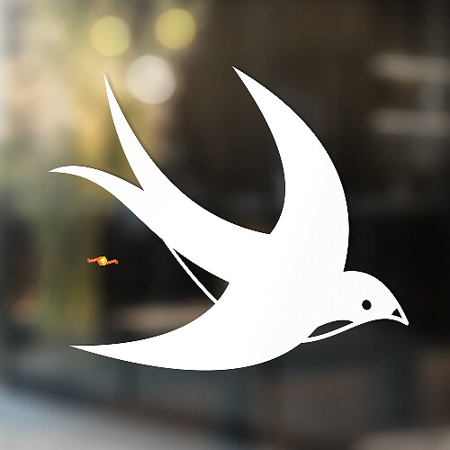 Flying Swallow Silhouette Universal Vinyl Decal Sticker_1