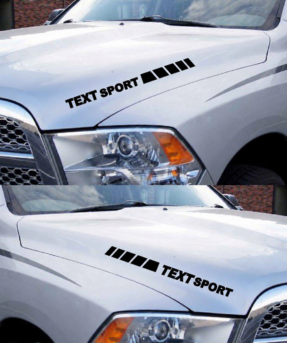 Custom Text Sport Hood Vinyl Stickers Decals Racing Stripes fits Dodge Ram 1500 2500 Rebel