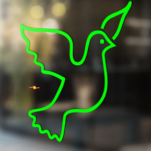Dove Outline Style Art Universal Vinyl Decal Sticker_3