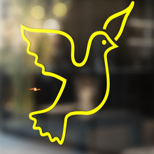 Dove Outline Style Art Universal Vinyl Decal Sticker_4