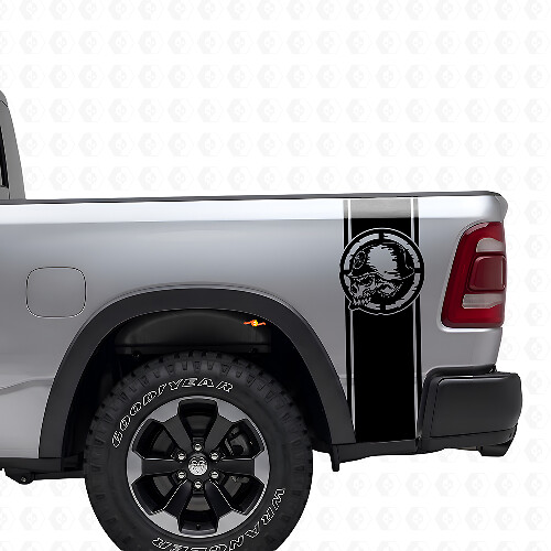 Metal Mulisha Skull Rear Side Stripes Vinyl Decal Set for Pickup Trucks