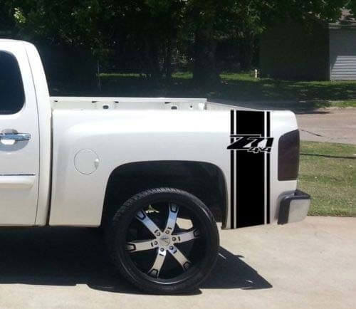 Z71 4x4 Bed Side Stripe Vinyl Decal Set for Chevy Pickup