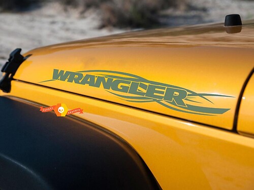 Jeep Wrangler TJ JK 97-18 Stickers Decals set 2 piece Hood Logo set U PICK COLOR
