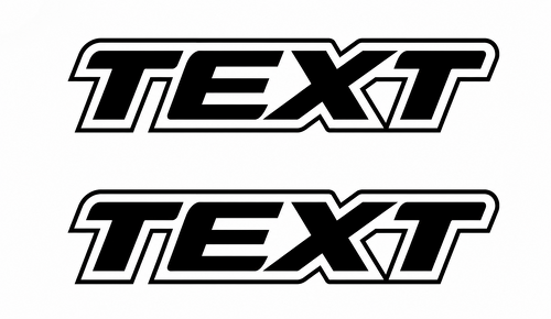 TEXT Outline Block Lettering Pair Universal Vinyl Decal Sticker for Ford F-150 2009-2017