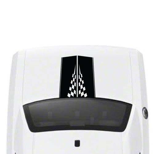 Dodge Challenger Rear Vinyl Graphic Decal Checkered Race Hood Sticker Options