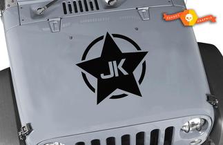 Army Star Vinyl Decal Sticker USA Military Jeep jku jk Wrangler Hood Matte black