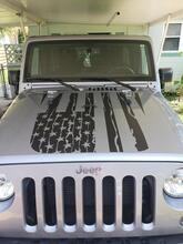 Distressed American Flag Hood Decal - Jeep wrangler 2