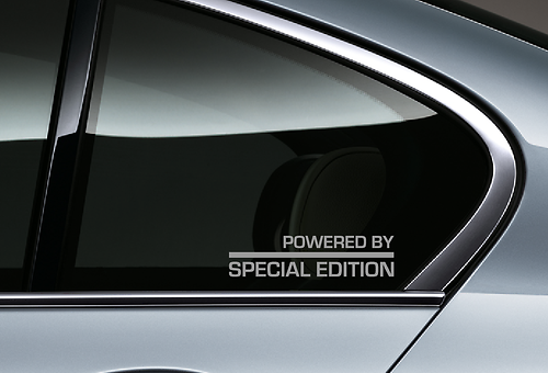 Powered By Special Edition Side Window Vinyl Decal Sticker