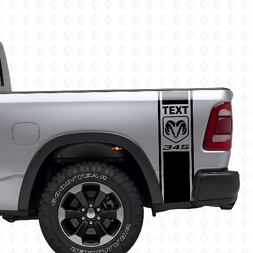 Custom Hemi Style Bed Side Stripes Vinyl Decal Kit for Dodge Ram Power Wagon