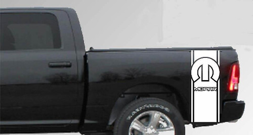 Mopar Logo Rear Side Stripes Vinyl Decal for Dodge Ram 1500 2500 3500