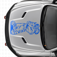 Gangster Rebel V8 with Custom Text Hood Vinyl Decal for Dodge Ram Truck_2