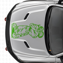 Gangster Rebel V8 with Custom Text Hood Vinyl Decal for Dodge Ram Truck_3