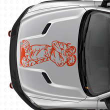 Gangster Rebel V8 with Custom Text Hood Vinyl Decal for Dodge Ram Truck_4