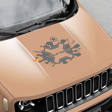 Jeep Renegade Logo Splash Army Star Grunge Graphic Vinyl Decal Sticker Hood Side 2