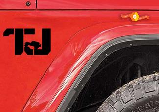 TJ Jeep Wrangler CUSTOM DECALS premium quality automotive grade 2 decals set.