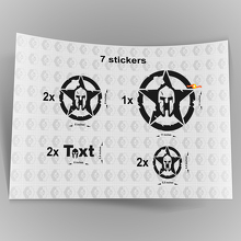 7x Jeep Spartan STAR Decal stickers hood door fender TJ JK CJ YJ JL rubicon 3