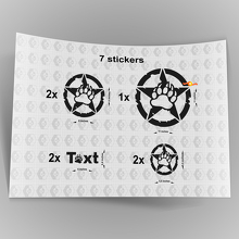 7x Jeep Bear Claw STAR Decal stickers hood door fender TJ JK CJ YJ JL rubicon 3