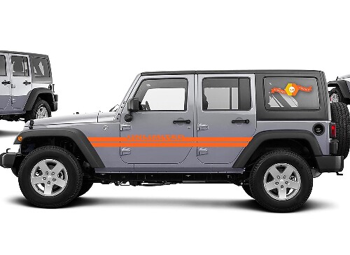 Unlimited Lettering Dual Stripes Side Vinyl Decal Sticker for Jeep Wrangler